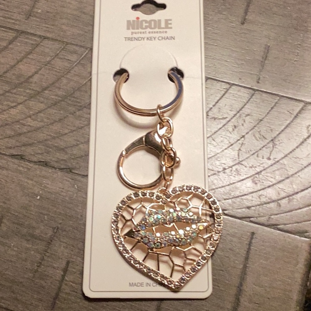 Nicole Gold and Black Keychain Set